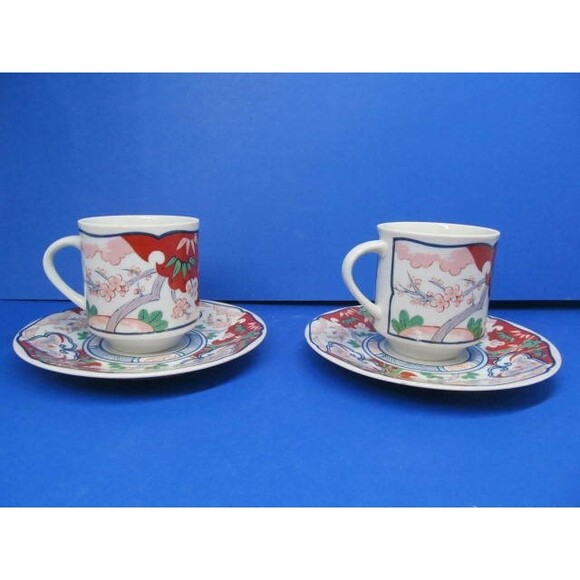 Georges Briard Heirloom Vintage Set Of 2 Tea Cups And  Saucers - Picture 3 of 10